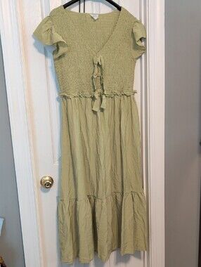 Blu Pepper Sage Green Smocked Maxi Dress 3XL